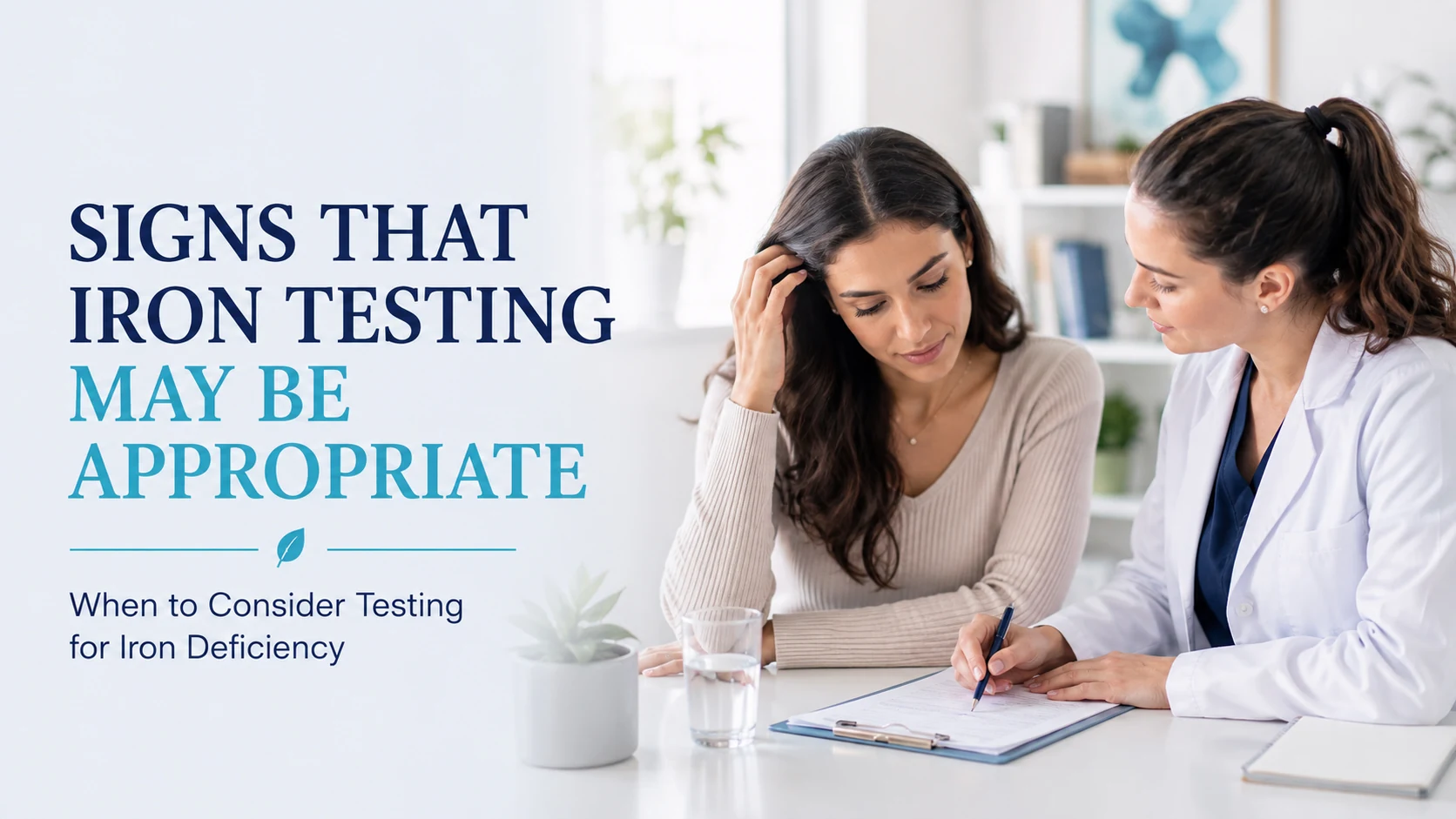 Signs that iron testing may be appropriate: a consultation about testing for iron deficiency