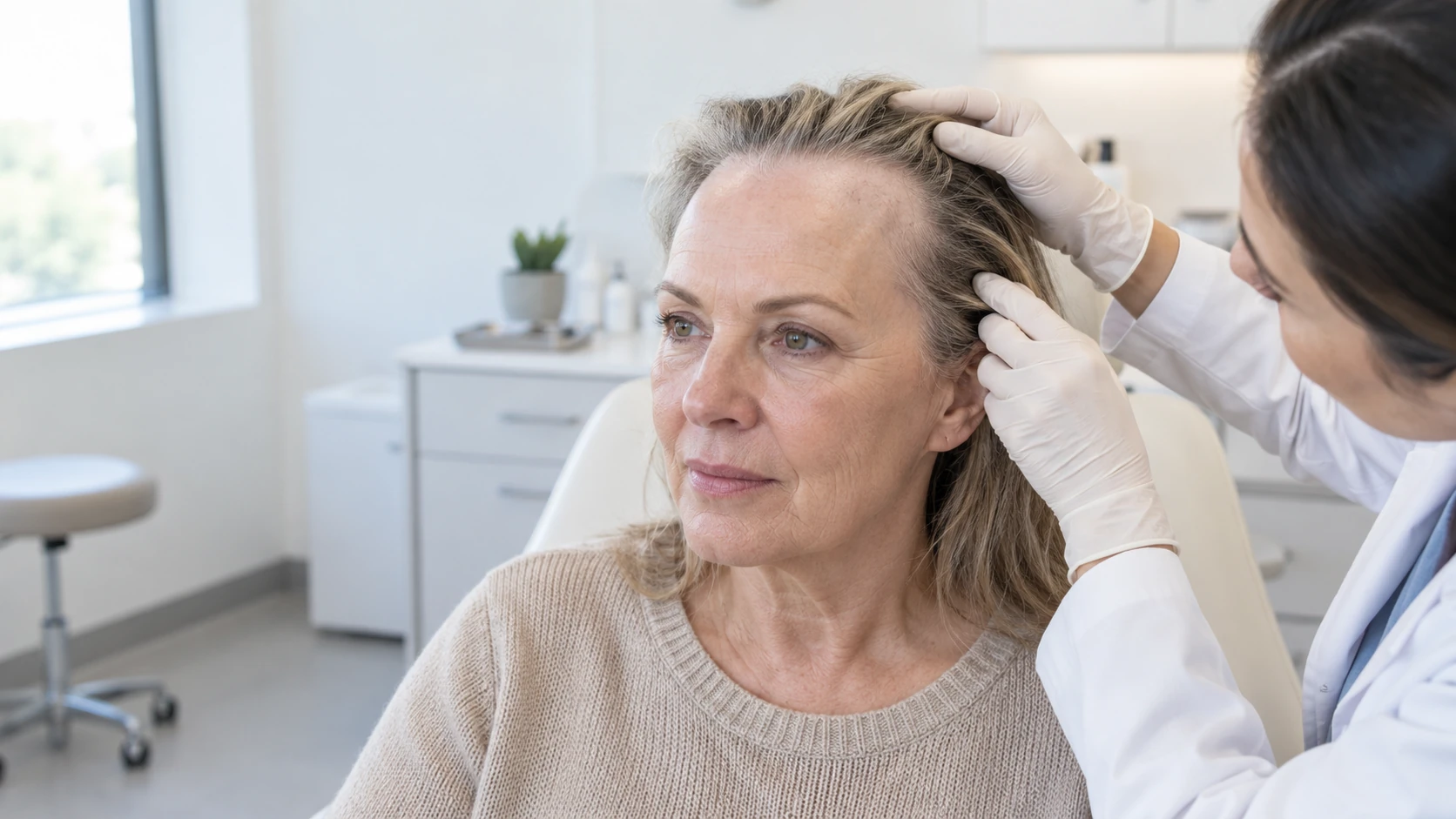 Receding frontal hairline associated with frontal fibrosing alopecia